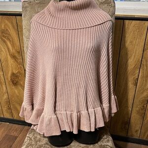 Ivanka Trump Blush Ribbed Poncho